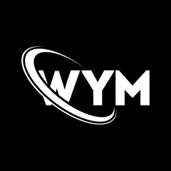 WYM logo. WYM letter. WYM letter logo design. Initials WYM logo linked with circle and uppercase monogram logo. WYM typography for technology, business and real estate brand.