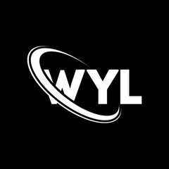 WYL logo. WYL letter. WYL letter logo design. Initials WYL logo linked with circle and uppercase monogram logo. WYL typography for technology, business and real estate brand.