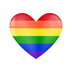 LGBT Pride Month. LGBTQ Pride Heart or Rainbow Heart. Gay, Lesbian, Bisexual and Transgender Community. Vector Illustration. 