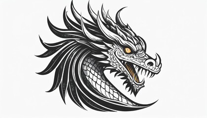 dragon head vector illustration for t shirt logo