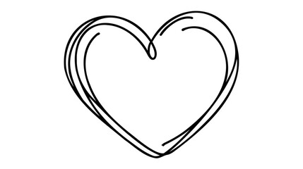 Continuous line drawing of heart. Heart one line icon. One line drawing background. Vector illustration.