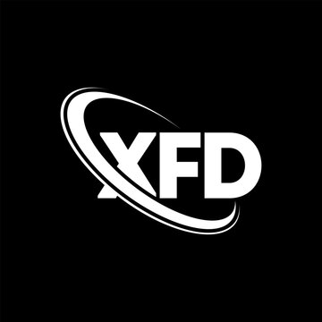 XFD logo. XFD letter. XFD letter logo design. Initials XFD logo linked with circle and uppercase monogram logo. XFD typography for technology, business and real estate brand.