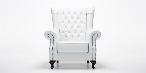 Isolated white armchair