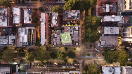 Aerial photography of the city of Bogotá, with its buildings and beautiful colors.