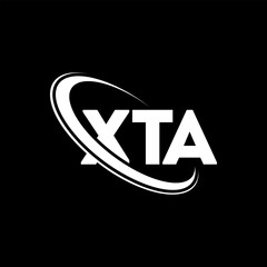 XTA logo. XTA letter. XTA letter logo design. Initials XTA logo linked with circle and uppercase monogram logo. XTA typography for technology, business and real estate brand.