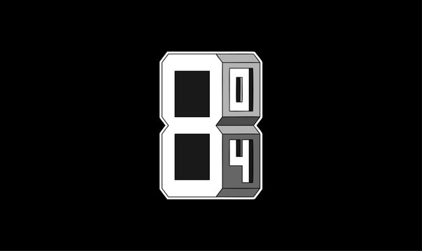 804, 804 LOGO, LOGO DESIGN, NUMBER, STREETWEAR LOGO, NUMBER LOGO, 804 Letter Initial Logo Design