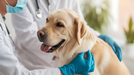 Veterinarian Providing Care to a Dog. Generative ai - obrazy, fototapety, plakaty