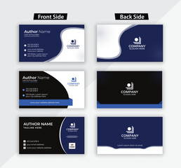 Clean style modern business card template design or vector visiting card bundle