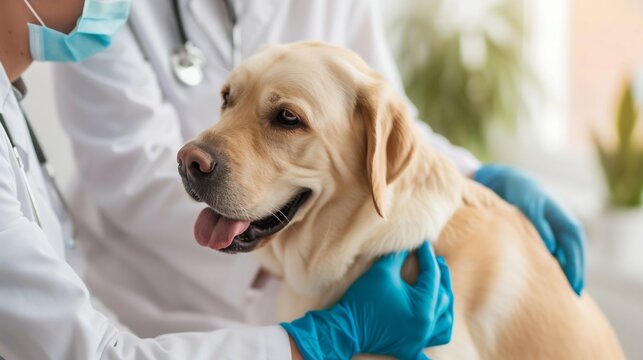 Veterinarian Providing Care to a Dog. Generative ai
