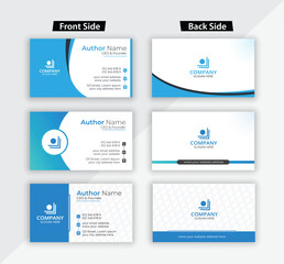 Clean style modern business card template design or vector visiting card bundle