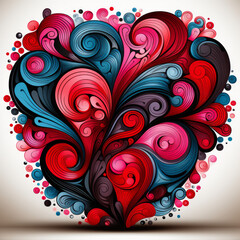 Abstract Swirl Heart Illustration

