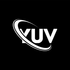YUV logo. YUV letter. YUV letter logo design. Initials YUV logo linked with circle and uppercase monogram logo. YUV typography for technology, business and real estate brand.
