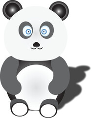 Cute panda illustration with blue eyes