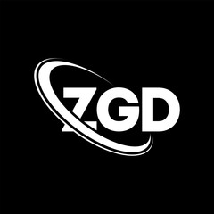 ZGD logo. ZGD letter. ZGD letter logo design. Initials ZGD logo linked with circle and uppercase monogram logo. ZGD typography for technology, business and real estate brand.