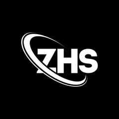 ZHS logo. ZHS letter. ZHS letter logo design. Initials ZHS logo linked with circle and uppercase monogram logo. ZHS typography for technology, business and real estate brand.