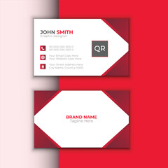 Vector elegant business card, red and white business card