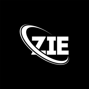 ZIE logo. ZIE letter. ZIE letter logo design. Initials ZIE logo linked with circle and uppercase monogram logo. ZIE typography for technology, business and real estate brand.