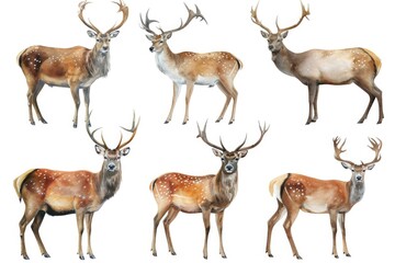 A group of deer standing next to each other. Perfect for nature enthusiasts and wildlife lovers