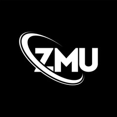 ZMU logo. ZMU letter. ZMU letter logo design. Initials ZMU logo linked with circle and uppercase monogram logo. ZMU typography for technology, business and real estate brand.
