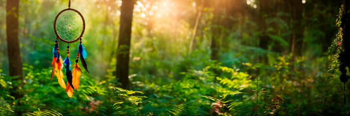 dream catcher in nature. Selective focus.