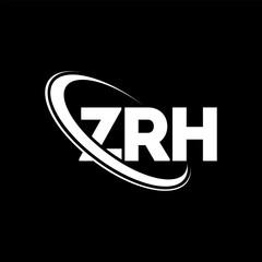 ZRH logo. ZRH letter. ZRH letter logo design. Initials ZRH logo linked with circle and uppercase monogram logo. ZRH typography for technology, business and real estate brand.