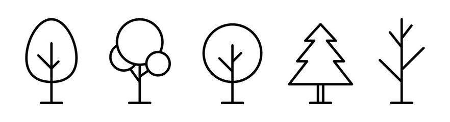 Tree outline icon set design.