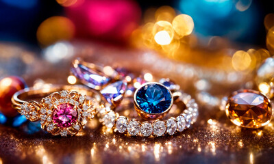 Fototapeta premium big precious stones diamonds. Selective focus.