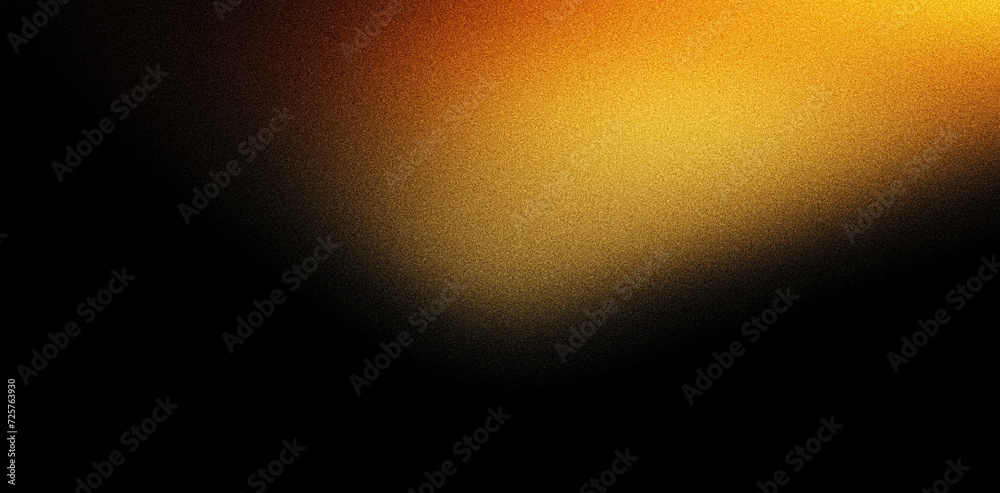 Canvas Prints yellow orange glowing abstract color gradient wave shape on black grainy background copy space minim