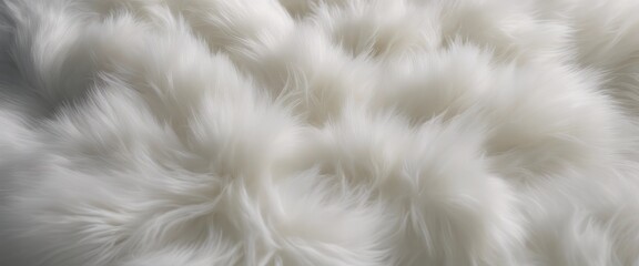 white fur texture top view. white sheepskin background. Fur pattern. Texture of white shaggy