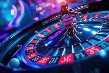 Background of a casino roulette wheel. Generative Ai.