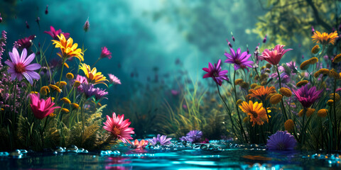 Calming place with healing flowers 1