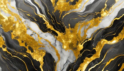 Gold abstract black marble background art paint pattern ink texture watercolor white fluid wall. Abstract liquid gold design luxury wallpaper nature black brush oil modern paper splash painting water.