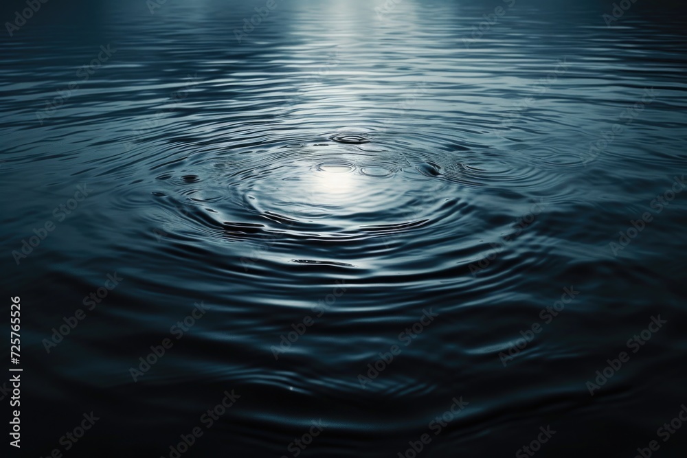 Poster A circle in the middle of a body of water. Suitable for nature and abstract concepts