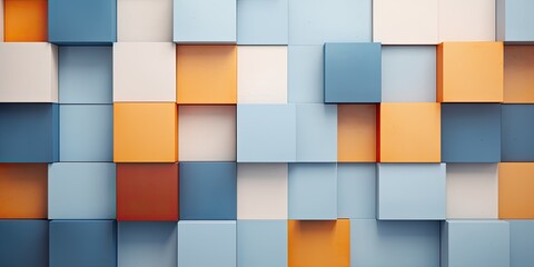 Abstract geometric wall pattern in architectural design.