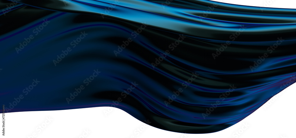 Poster SoothFlowing Rhythms: Abstract 3D Blue Wave Illustration with Harmonious Movementsing Curves: Abstract 3D Blue Wave Illustration for Relaxing Visual Experiences