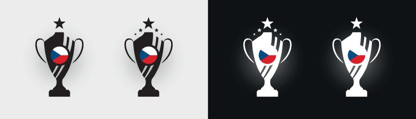 Fototapeta na wymiar Czech Republic trophy pokal cup football champion vector illustration
