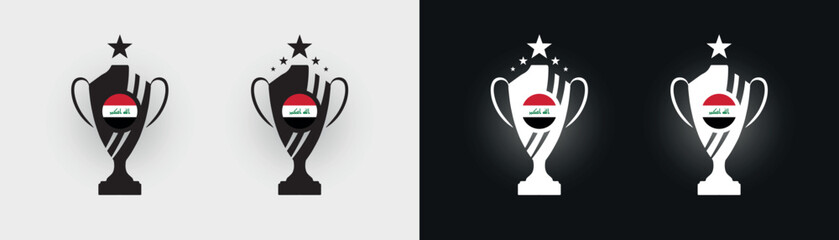 Fototapeta na wymiar Iraq trophy pokal cup football champion vector illustration