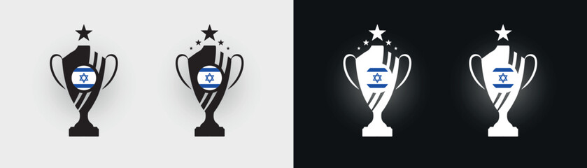 Israel trophy pokal cup football champion vector illustration