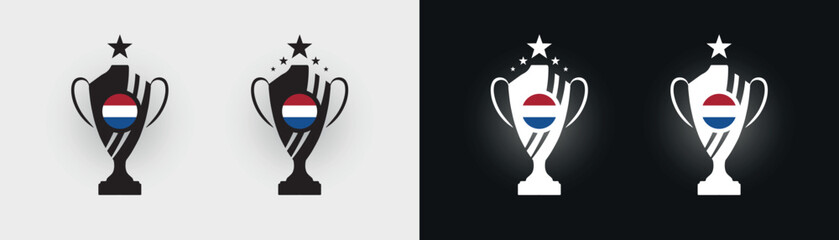 Netherlands trophy pokal cup football champion vector illustration