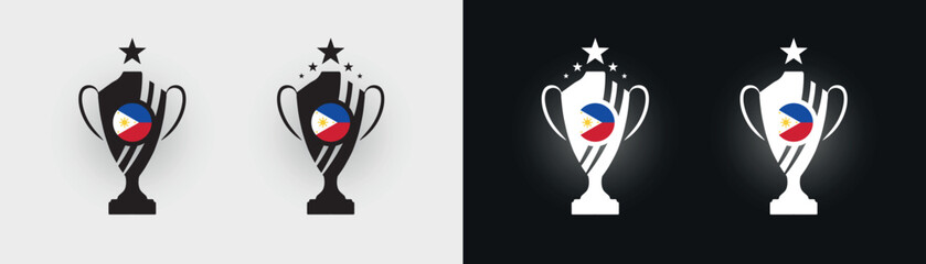 Philippines trophy pokal cup football champion vector illustration