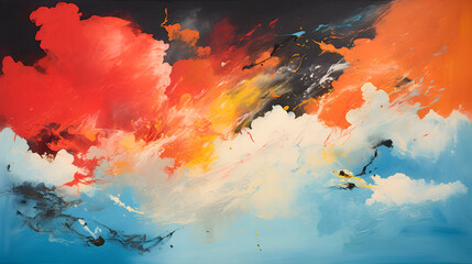 a painting of abstract clouds that resemble mold