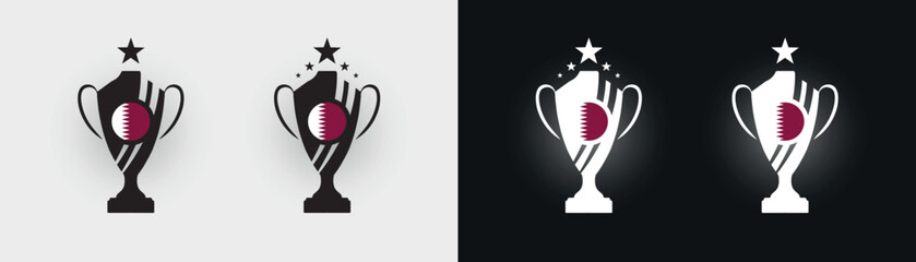 Qatar trophy pokal cup football champion vector illustration