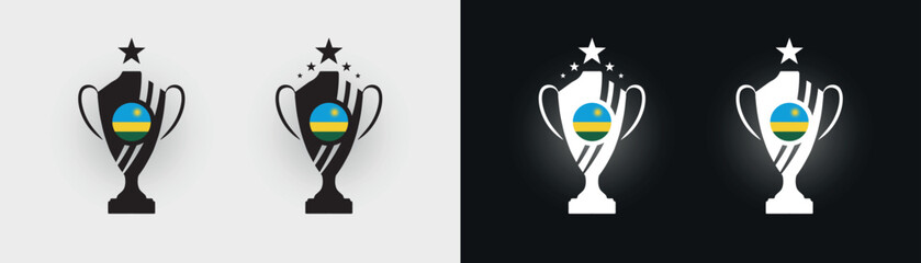 Rwanda trophy pokal cup football champion vector illustration