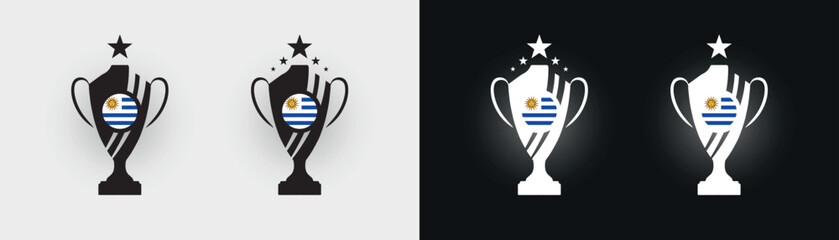Uruguay trophy pokal cup football champion vector illustration