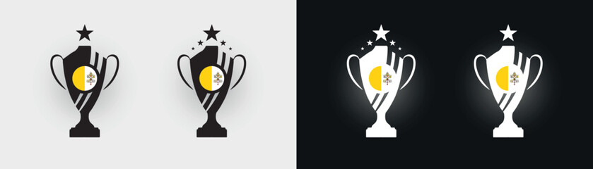 Vatican City State trophy pokal cup football champion vector illustration