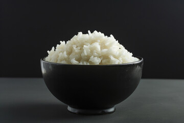 Subtle Rice Arrangement on Black Background
