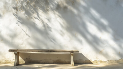 Play of Light and Shadow on a Serene Wooden Shelf