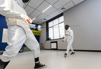 Junior Girls at a foil fencing tournament