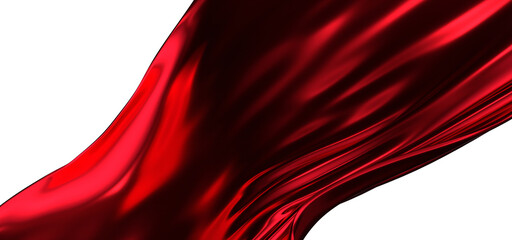 Smooth and shiny red cloth 3D