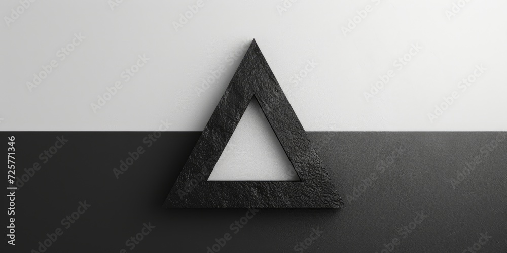Aufkleber a black and white photo featuring a triangle shape. suitable for various graphic design projects